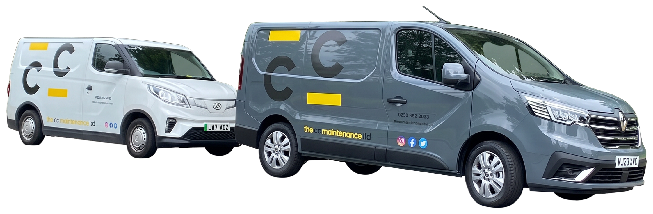 The CC Maintenance Ltd service vans